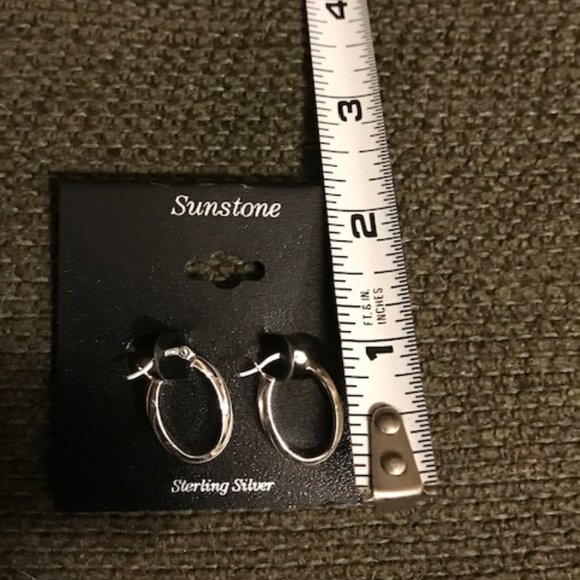 Sterling Silver Oval Earrings - Picture 4 of 4